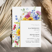 Elegante Rustieke Zomer Bloemachtige Bruiloft Kaart