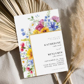 Elegante Rustieke Zomer Bloemachtige Bruiloft Kaart