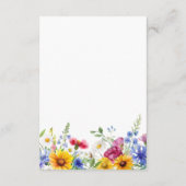 Elegante rustieke zomer bloemenbruiloft informatiekaartje (Achterkant)