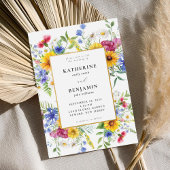 Elegante rustieke zomer bloemenbruiloft kaart