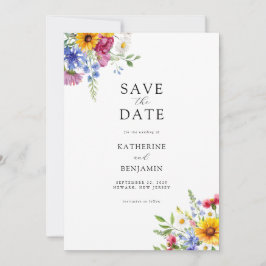 Elegante rustieke zomer bloemenbruiloft save the date
