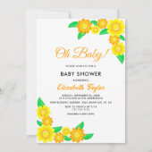 Elegante rustieke zonnebloem Boho bloemig Baby sho Kaart (Voorkant)