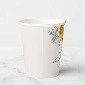 Elegante Rustieke Zonnebloem Bruidsdiner Papieren Bekers (Rechts)