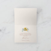 Elegante Rustieke Zonnebloem Bruidsdouche Bedankkaart (Binnen)