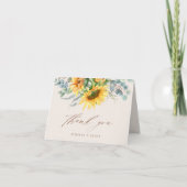 Elegante Rustieke Zonnebloem Bruidsdouche Bedankkaart (Voorkant)