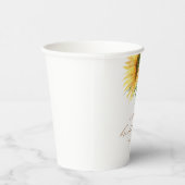 Elegante rustieke zonnebloem bruidsdouche papieren bekers (Rechts)