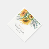 Elegante Rustieke Zonnebloem Bruidsdouche Servet (Hoek)