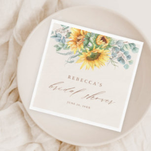 Elegante Rustieke Zonnebloem Bruidsdouche Servet