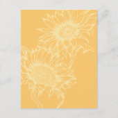 Elegante rustieke zonnebloem, bruiloft details informatiekaartje (Achterkant)