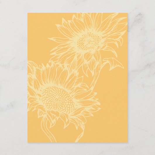 Elegante rustieke zonnebloem, bruiloft details informatiekaartje (Achterkant)