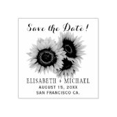 Elegante rustieke zonnebloem chique bruiloft save  rubberstempel (Afrduk)