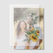 Elegante rustieke zonnebloem herfst bruiloft vellum uitnodigingen (Offset (Koppel))