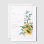 Elegante rustieke zonnebloem herfst bruiloft vellum uitnodigingen (Offset)