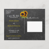 Elegante rustieke zonnebloem herfst opslaan datum aankondigingskaart (Achterkant)