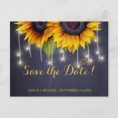 Elegante rustieke zonnebloem herfst opslaan datum aankondigingskaart (Voorkant)