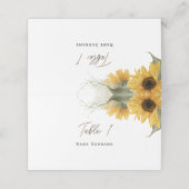 Elegante rustieke zonnebloem, herfstbruiloft plaatskaartje (Buitenkant ongevouwen)