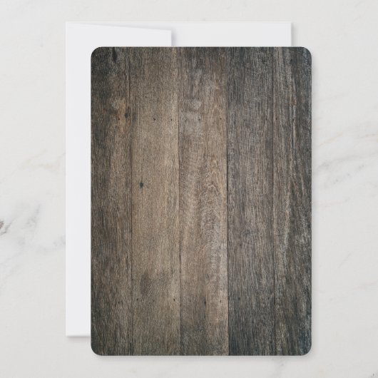 Elegante rustieke zonnebloem hout bruiloft kaart (Achterkant)