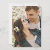 Elegante rustieke zonnebloem hout foto bruiloft kaart (Achterkant)