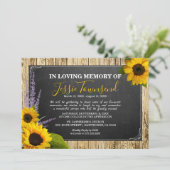 Elegante rustieke zonnebloem in liefdevolle herinn kaart (Staand voorkant)