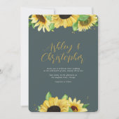 Elegante rustieke zonnebloem leisteen bruiloft uit kaart (Voorkant)