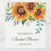 Elegante rustieke zonnebloem Vrijgezellenfeest gun Wijn Etiket (Enkel label)