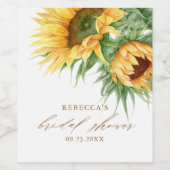 Elegante rustieke zonnebloem Vrijgezellenfeest gun Wijn Etiket (Enkel label)