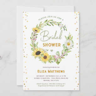 Elegante rustieke zonnebloem Vrijgezellenfeest Her Kaart