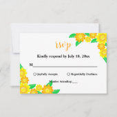 Elegante rustieke zonnebloem zomer bloemenbruiloft RSVP kaartje (Voorkant)