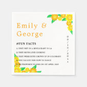 Elegante rustieke zonnebloem zomer bloemenbruiloft servet (Voorkant)