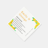 Elegante rustieke zonnebloem zomer bloemenbruiloft servet (Hoek)