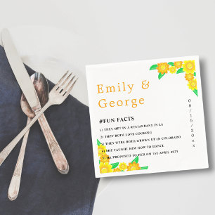 Elegante Rustieke Zonnebloem Zomer Bloemige Bruilo Servet