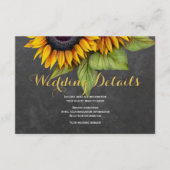 Elegante rustieke zonnebloemen bruiloft gastgegeve informatiekaartje (Voorkant)