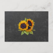 Elegante rustieke zonnebloemen bruiloft gastgegeve informatiekaartje (Achterkant)