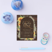 Elegante rustieke zonnebloemen en kant bruiloft ui flyer (Enkel)