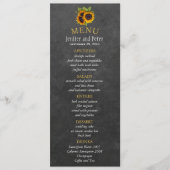 Elegante rustieke zonnebloemen herfst bruiloft men menu (Voorkant)