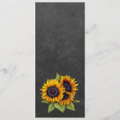 Elegante rustieke zonnebloemen herfst bruiloft men menu (Achterkant)