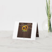 Elegante rustieke zonnebloemen herfst dank u bruil bedankkaart (Achterkant)