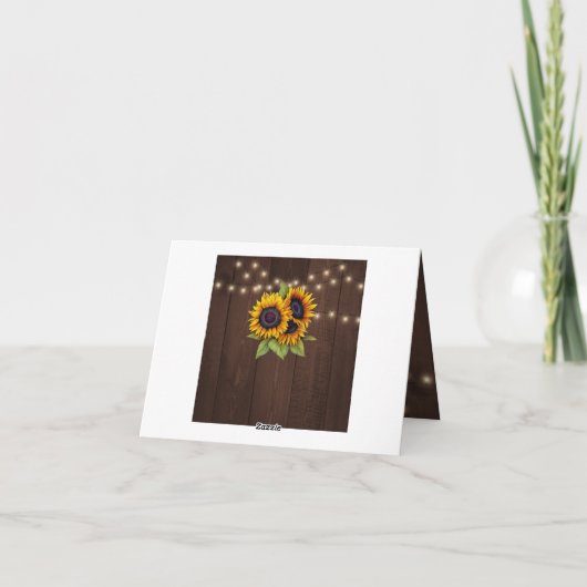 Elegante rustieke zonnebloemen herfst dank u bruil bedankkaart (Achterkant)