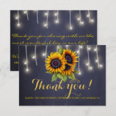 Elegante rustieke zonnebloemen herfst dank u bruil bedankkaart (Voorkant / Achterkant)