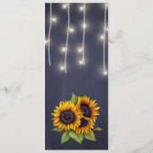 Elegante rustieke zonnebloemen herfst navy bruilof menu (Achterkant)