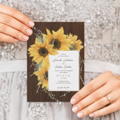 Elegante rustieke zonnebloemen, herfstbruiloft kaart