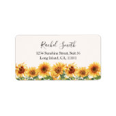 Elegante rustieke zonnebloementuin retouradres etiket (Voorkant)
