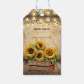 Elegante rustieke zonnebloemkrat Modern Baby showe Cadeaulabel (Voorkant)