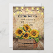 Elegante rustieke zonnebloemkrat Modern Baby showe Kaart (Voorkant)