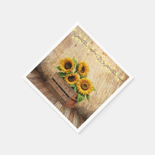 Elegante rustieke zonnebloemkrat Modern Baby showe Servet (Hoek)