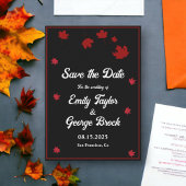 Elegante Rustieke Zwart-Wit Chic Herfst Bruiloft Save The Date