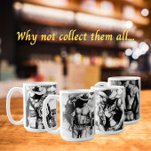 Elegante, rustieke zwart-witte schets cowboy koffiemok