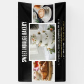 Elegante rustieke zwarte witte bakkerij spandoek (Verticaal)