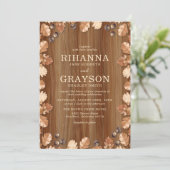 Elegante rustige herfst trouwdag kaart (Staand voorkant)