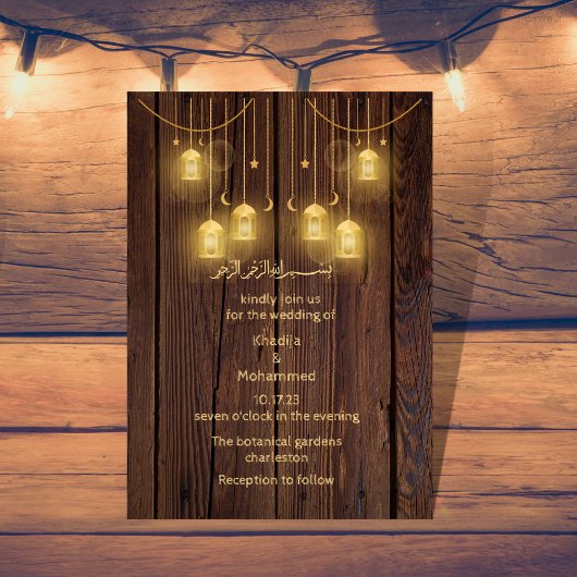 Elegante RUSTISCHE moslim bruiloft Kaart